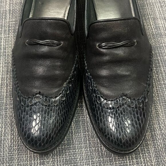Stuart Weitzman Black Leather Loafers - Picture 8 of 13